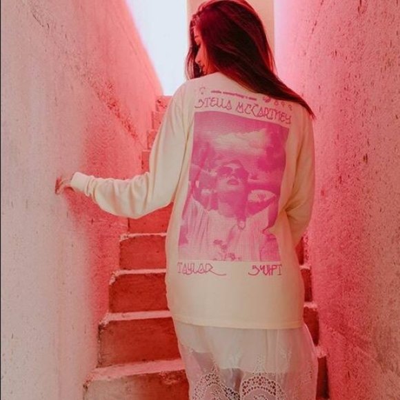 SOLD Taylor Swift x Stella McCartney NEW Yellow Graphic Long Sleeve Tee Small - Picture 2 of 6